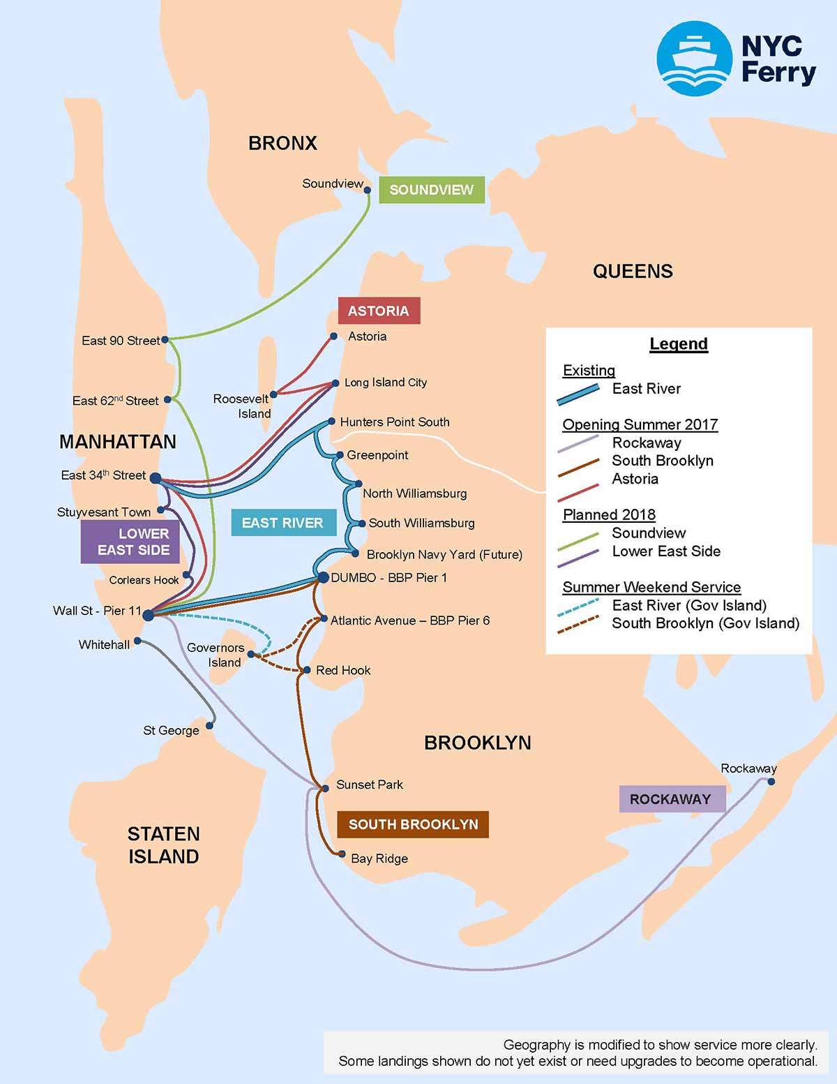 NYC Ferry Map